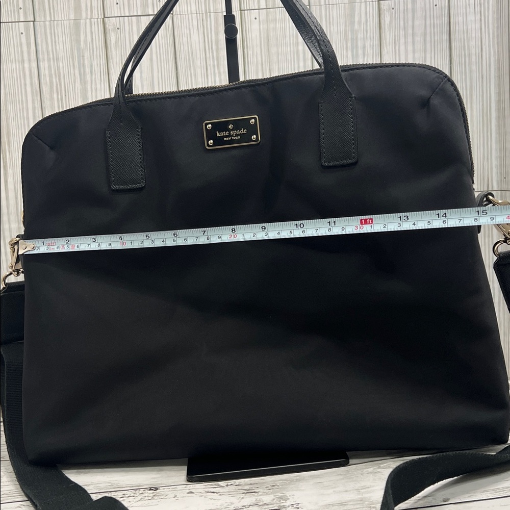 Kate Spade Black Nylon Laptop Bag Tote Shoulder Bag Work Travel Briefcase - Picture 6 of 12